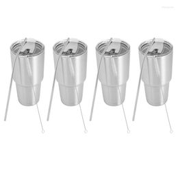 Hip Flasks 4X Tumbler Cup With Lid Straw 30 Oz Double Wall Vacuum Flask Insulated Beer Drinking Thermoses Coffee