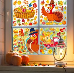 Christmas Decorations Fall Decor Thanksgiving Window Clings For Home Autumn Leaves Turkey Decals Party Supplies Drop Delivery Amarp