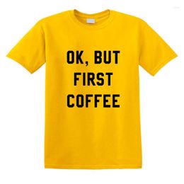 Men's T Shirts The First Coffee Novelty Tshirt Camisa Harajuku 2023 Fashion Summer Streetwear Tee Shirt For Men Oversized Clothes