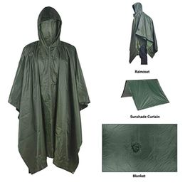 Raincoats Multifunctional raincoat Military waterproof raincoat Survival raincoat Outdoor camping tent mat Outdoor hunting hiking 230404