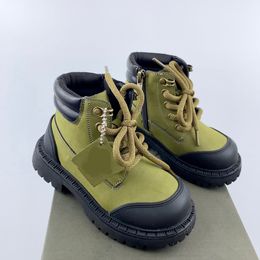 Autumn Winter Girls Martin Boots casual kids shoes 2023 Anti slip Fashion Boys Yellow Boots Medium Big Childrens Short Boot CSD2311042