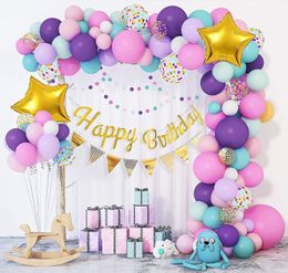 Other Event Party Supplies Macaron Pink Balloon Garland Arch Kit Happy Birthday Decoration Kids Baby Shower Wedding 230404