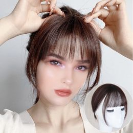 Bangs AILIADE 3D Invisible Top hair Clip On Bangs Hairpieces for Women Bangs Clip In Hair Extensions Synthetic High Temperature Fiber 230403