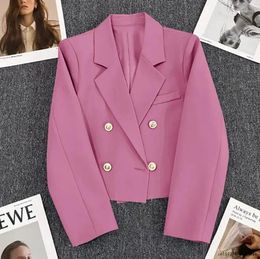 Women's Suits Spring Fashion Blazer Korean Style Office Cropped Blazers Women All-Match Street Long Sleeve Suit Jacket