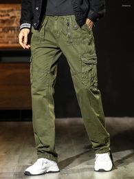 Men's Pants 2023 Spring Summer Cargo Men Khaki Army Green Tactical Military Straight Work Trousers Male Long Casual Big Size 44