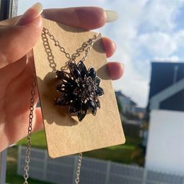 Pendant Necklaces Black Flower Necklace Jewelry Woman Fashion 2023