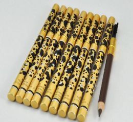 ePacket New Makeup Eyes Leopard New Professional Makeup Eyebrow Pencil BrushBlackBrown6758229