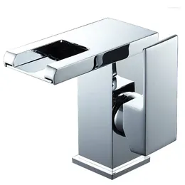 Bathroom Sink Faucets Wash Basin Waterfall Faucet And Cold LED Thermochromic Light-emitting Under-counter