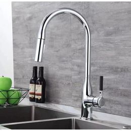 Kitchen Faucets Copper Faucet Wash Basin Sink Universal Rotary Pull Cold And Water