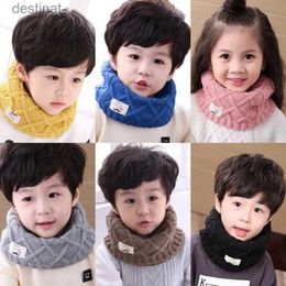 Scarves 2-10T Kids Scarves 2020 Winter Warm Children Scarf for Boys Girls Knitted Scarf Collar Neck Ring 13 Colors Apparel AccessoriesL231104