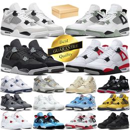 Scarpe da basket 4s di migliore qualità sneaker gatto nero militare j4 gatti sportivi cemento rosso tuono università blu militare kaws Oreo scarpe da ginnastica firmate da uomo unc taglia grande 13