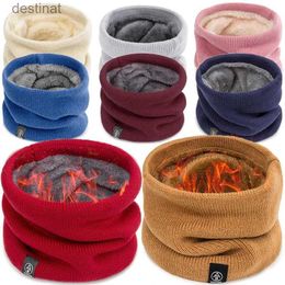 Scarves Windproof Winter Keep Warm Scarf for Women Men Scarf Thick Wool Collar Scarves Scarf Cotton Knitted Ring Solid Color ScarvesL231104