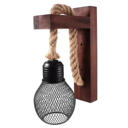 Wall Lamp Decor Rustic Hanging Lamps Bedrooms Wood Fixture Chandelier Dining Light Fixtures Table Farmhouse Rope