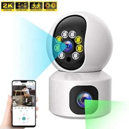 Baby Monitors Dual LENs 2K 4MP WiFi IP Camera CCTV PTZ Smart Home Security Protection Video Monitor Baby Nanny Pet Surveillance Cam Q231104