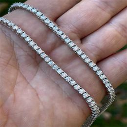 S925 with Moissanite 3mm Wide Diamond Tennis Bracelet Vvs Chain Factory Price