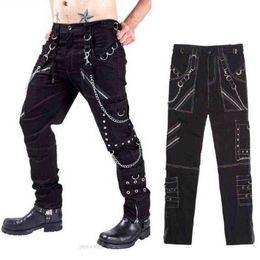 Men Personality Pants Multi-Chain Harem Multiple Pockets Bondage New Arrived L2207042289