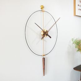 Spain Nordic minimalist decoration large wall clock living room creative modern background wall silent single pole single circle art clock