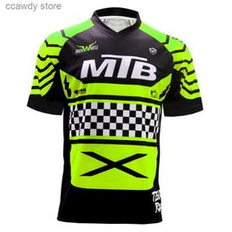 Men's T-Shirts 2022 Mens Short Seve Cycling Jersey Downhill Shirt DH MX Uniform Mountain Bike Clothing Summer Motocross Wear T-shirt T231104