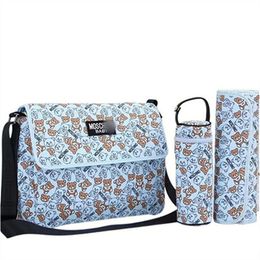 Mummy bag four seasons classic fashion luxury canvas large capacity diaper bag mother and baby bag three-piece set D014