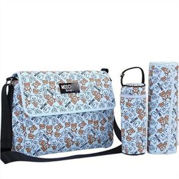 Mummy Bag Four Seasons Classic Fashion Luxury Canvas stor kapacitet Diaper Bag Mor och Baby Bag Three-Piece Set D014