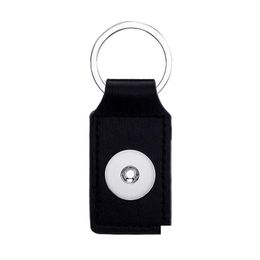 Key Rings Square Leather Keychain Jewelry 18Mm Snap Buttons Key Ring Chain Fit Snaps Keyring Drop Delivery Jewelry Dhesh
