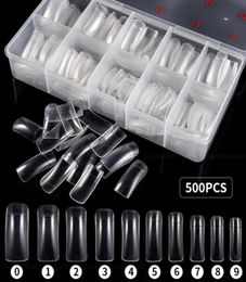 500pcsbox Natural Clear False Acrylic Nail Tips FullHalf Cover Tips French Sharp Coffin Ballerina Fake Nails UV Gel Manicure Too1027364