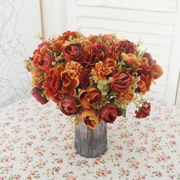 Decorative Flowers Flower Bud Artificial Rose Wedding Decoration Bundle Household Products Desktop Layout DIY False