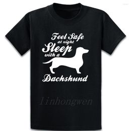 Men's T Shirts Sleep With A Dachshund Shirt Cotton Designing Comfortable Spring Autumn Cool Crew Neck Pattern