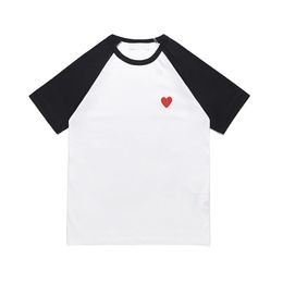 Desigers Mens T Shirt CDG Embroidery Red Heart Commes Des Shirt Pullover Short Sleeve Thin Men's Tee Cotton Breathable Women tshirts Panelled Colour For Lovers Tops