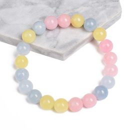 Charm Bracelets Natural Morgan Jades Bracelet Mixed Color Morganite Gem Stone Beads Bracelets For Women Cute Pink Beryls Healing Jewelry Gifts AA230403