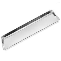 Decorative Figurines Rectangular Cake Pans Stainless Steel Rice Noodle Dish Bbq Grill Container Home