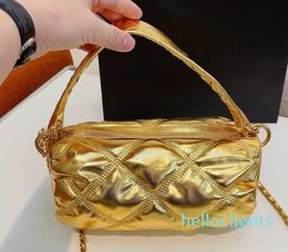 Classic Barrel-shaped Shoulder Bags Handbags Ladies Solid Color Quilted Matelasse Flap Mini Women Crossbody Designer Bags Cowhide Gold-Tone Metal Chains Bag