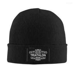 Berets The Sport Triathlon Skullies Beanies Caps Unisex Winter Warm Knitted Hat Adult Swimming Cycling Running Bonnet Hats Ski Cap