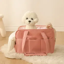 Dog Carrier Bag Puppy Handbag With Cotton Cushion For Small Dogs Cats Travel Portable Pink Soft Teddy Backpack Pet Supplies