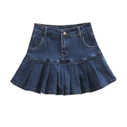 Skirts Plus Size Skirts for Women 4xl 5xl 6xl Summer Fashion Patchwork Ruffles High Waist Shorts Skirt Women's casual pleated denim Skirt 230404