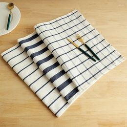 Table Napkin 3 Pieces Tea Towel Mediterranean Blue Cloth Kitchen Striped Cotton Napkins Gourmet Background Tablecloth