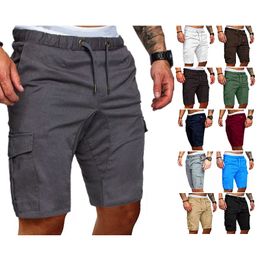 Men's Shorts Men's elastic pull rod casual shorts fitness gym training running sprinting beach shorts swimming trunks sportswear 230404