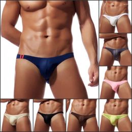 Underpants Sexy Underwear Gay Slips Lingerie Men Thin Ice Silk Low Waist Men'S And Fun Triangle Pants Panties