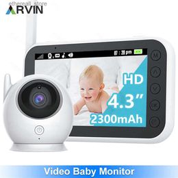 Baby Monitors 4.3 Inch Video Baby Monitor with 2300mAh Long Battery Life Wireless Camera and Audio Intercom Auto Night Vision Kids Babysitter Q231104