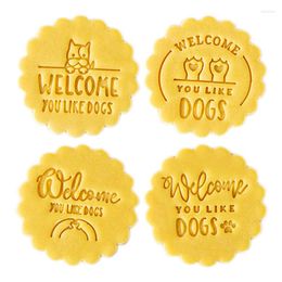 Baking Moulds Cartoon Cute Dogs Welcome You Like Pets Dog Birthday Party Decoration Supplies Dessert Cookie Cutter Stamp DIY Tools