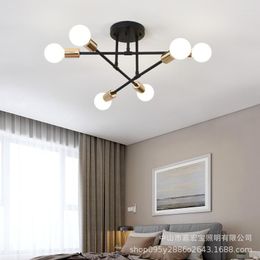 Pendant Lamps LED Chandelier Metal Suspension Lamp 6Heads Ceiling Lights Fixtures For Dining Room Living Bedroom Home Decoration