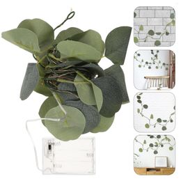 Decorative Flowers Eucalyptus Leaf Lamp Wedding Decorations Greenery String Light LED Leaves Plastic Vines Bedroom