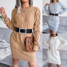 Casual Dresses Women's 2023 Product Wool Buttocks Twist Bag Cross-border Knitted Dress Clothing