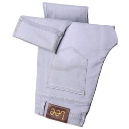 Men's Jeans Spring Summer Thin Denim Slim Fit European American High-end Brand Small Straight Pants XL891-5