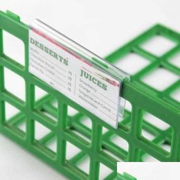 Labels Tags Wholesale 10 8 6Cmx4 2Cm Clear Plastic Pvc Tag Sign Label Display Clip Holder For Supermarket Store Wood Glass Shelf F Dhtis