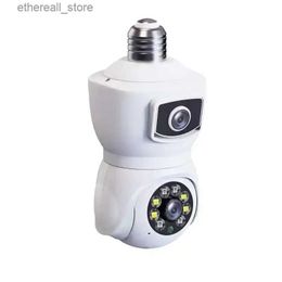 Baby Monitors 4MP iCsee/V380 APP Dual Lens E27 Lamp Head Socket Full Color Wireless PTZ IP Dome Camera Intercom Security CCTV Baby Monitor Q231104