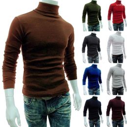 Men's T Shirts 897504629 Men's Men Bottoming Shirt Solid Colour Turtle Neck Cotton Pullover For Autumn Winter