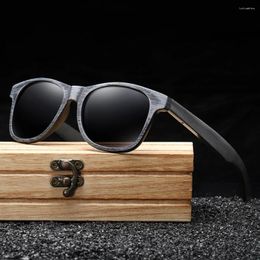 Sunglasses WOOD For Men Zebra Polarized Sun Glasses Rectangle Lenses Driving UV400 Protection Eyewear Wooden