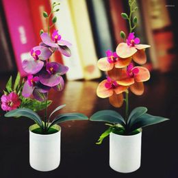 Decorative Flowers Excellent Fake Bonsai No Withering Reusable Weather-resistant Outdoor Indoor Potted Orchid Flower