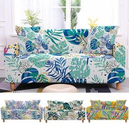 Chair Covers Stretch Sofa Cover Elastic Slipcover Tropical Leaves For Living Room Sectional L Shape Couch 2/3 Seater Nordic StyleChair